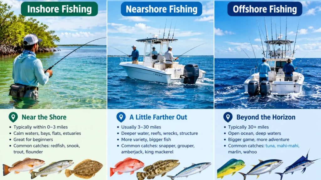 Inshore vs. Nearshore vs. Offshore Fishing