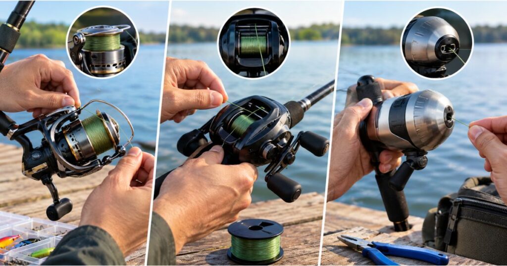 How to Put Fishing Line on a Reel (Spinning, Baitcasting & Spincast) how-to-put-fishing-line-on-a-reel